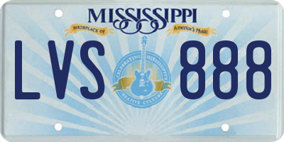 MS license plate LVS888