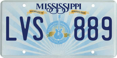MS license plate LVS889