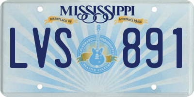 MS license plate LVS891