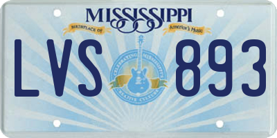 MS license plate LVS893
