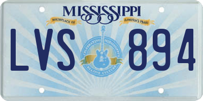 MS license plate LVS894