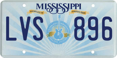 MS license plate LVS896