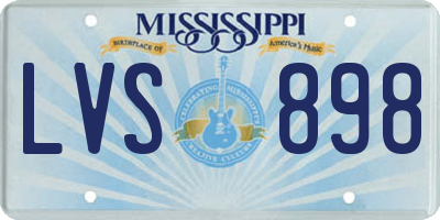 MS license plate LVS898
