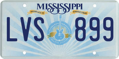 MS license plate LVS899