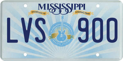 MS license plate LVS900