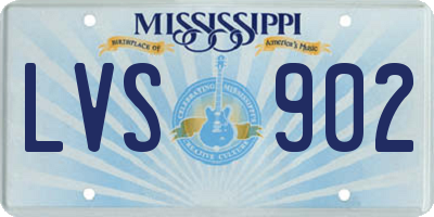 MS license plate LVS902