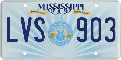 MS license plate LVS903
