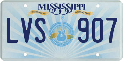 MS license plate LVS907