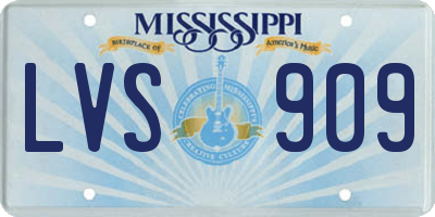 MS license plate LVS909