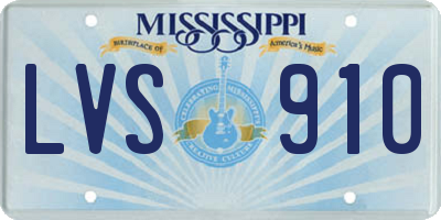 MS license plate LVS910