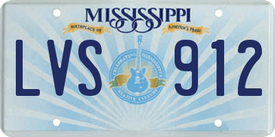 MS license plate LVS912