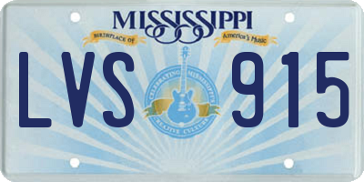 MS license plate LVS915