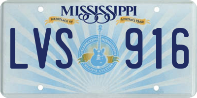 MS license plate LVS916