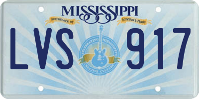 MS license plate LVS917