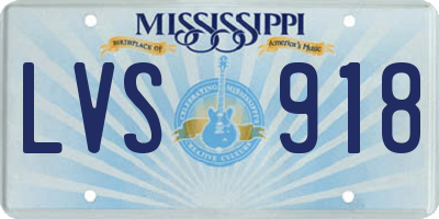 MS license plate LVS918