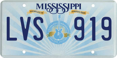 MS license plate LVS919