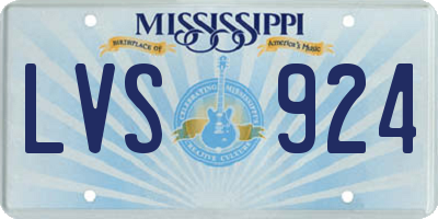 MS license plate LVS924