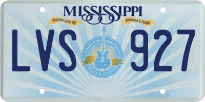 MS license plate LVS927