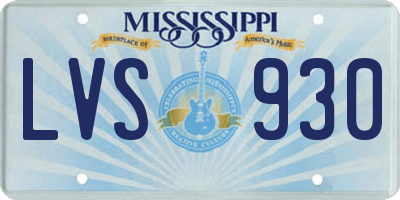MS license plate LVS930