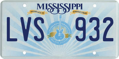 MS license plate LVS932
