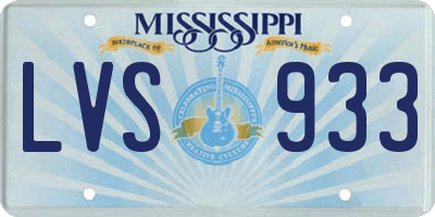 MS license plate LVS933