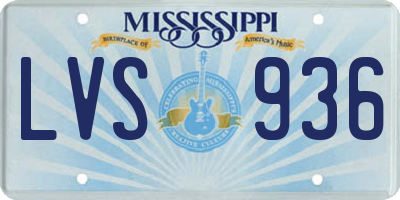 MS license plate LVS936