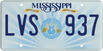 MS license plate LVS937