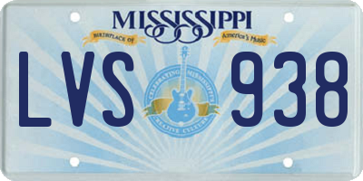 MS license plate LVS938