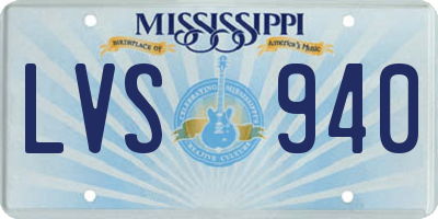 MS license plate LVS940