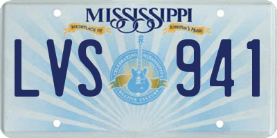 MS license plate LVS941