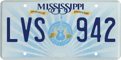 MS license plate LVS942