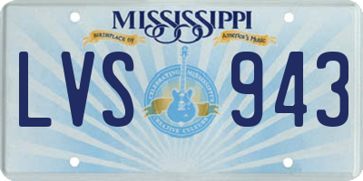 MS license plate LVS943