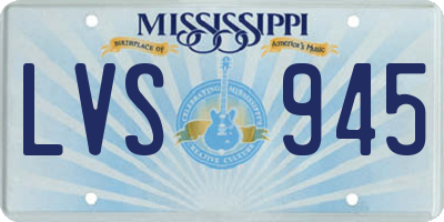 MS license plate LVS945