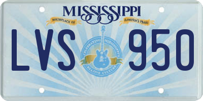 MS license plate LVS950