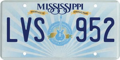 MS license plate LVS952