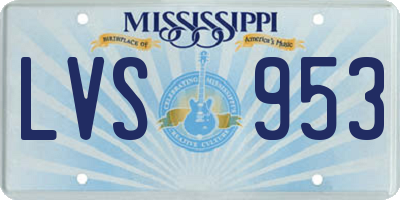 MS license plate LVS953