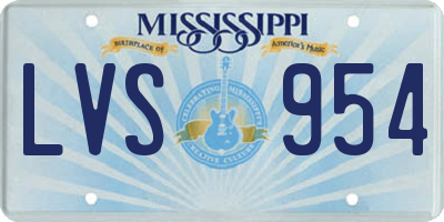 MS license plate LVS954