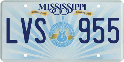 MS license plate LVS955