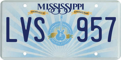MS license plate LVS957