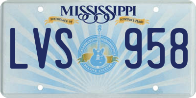 MS license plate LVS958