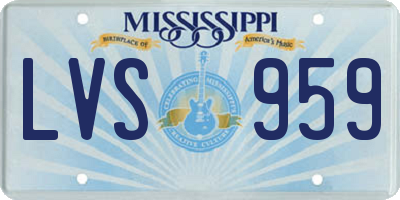 MS license plate LVS959