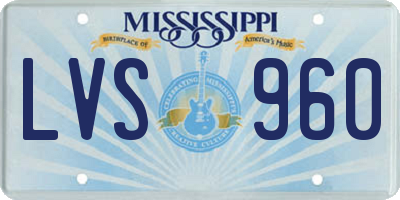 MS license plate LVS960