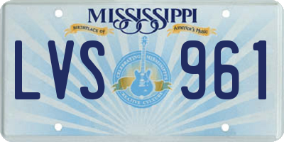 MS license plate LVS961