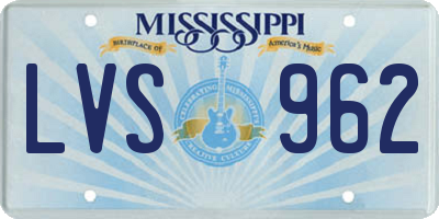 MS license plate LVS962