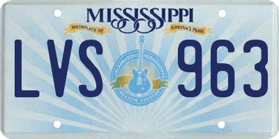 MS license plate LVS963
