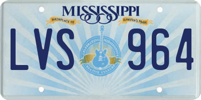 MS license plate LVS964