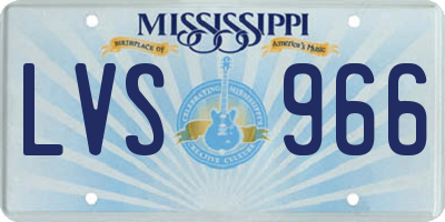 MS license plate LVS966
