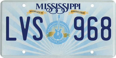 MS license plate LVS968
