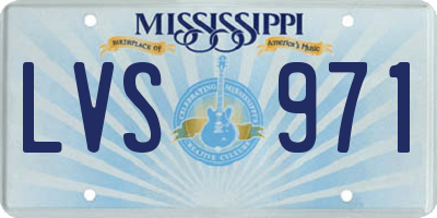 MS license plate LVS971
