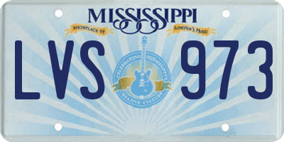 MS license plate LVS973